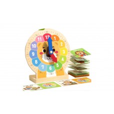 Lion Wooden Teaching Clock